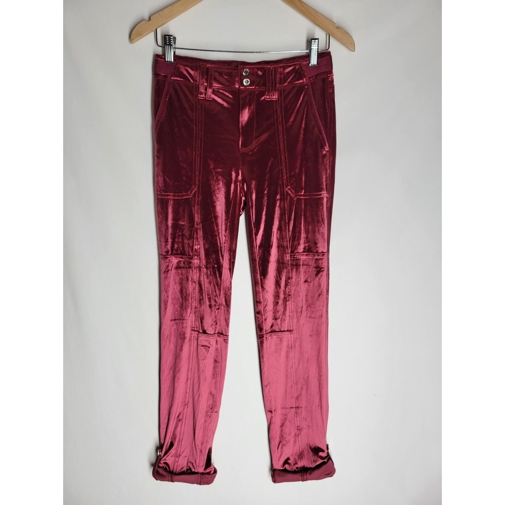 NWT THE STRAIGHT ANKLE Women's Utility Straight Crop Pants Dark Sangria Size 0 - Picture 3 of 12